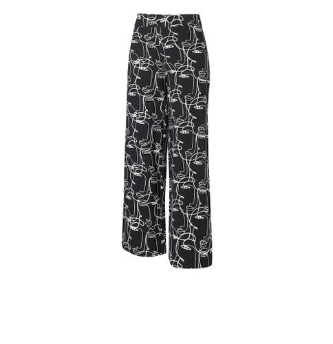MAC JEANS - FAYE, Techno print jersey Schwarz 36/30