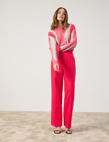 Elegante Hose mit weitem Bein Wide Leg 36 Lässige Passform - Cherry Red