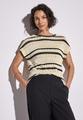 Ajour Shirt mit Streifen Beige 42