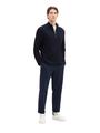 Strickpullover mit Troyer Kragen XL Regular Fit - Knitted Navy Melange