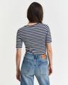 Geripptes T-Shirt mit Streifen S - Evening Blue