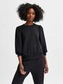 SLFTENNY 3/4 SWEAT TOP NOOS XXL Locker geschnitten - Black