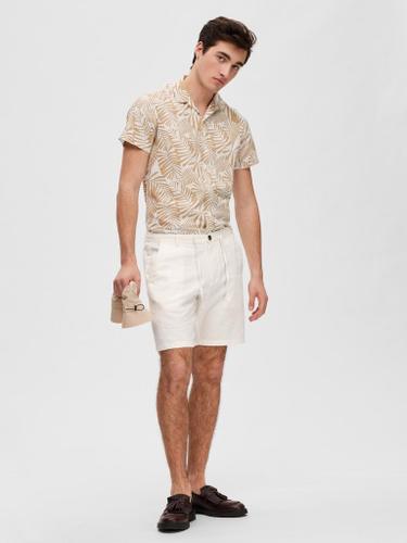 SLHREGULAR-BRODY LINEN SHORTS NOOS Weiß M