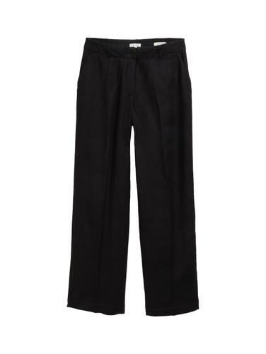 TTLEA Wide Leg Hose mit Leinenanteil 38/32 Wide Leg Fit - Deep Black