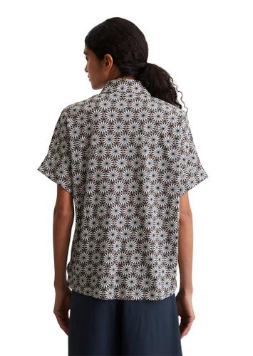 Print-Bluse regular M Regular Fit - Multi/muted Blue