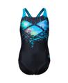 ARENA Kinder Schwimmanzug GIRL'S MULTI PIXELS SWIMSUIT SWIM PRO BACK L 128 in Schwarz