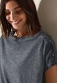 T-Shirt mit Knopfdetail L - Volcanic Grey