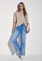 T-Shirt mit Glitzerdetails Beige 40