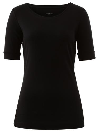 Rundhals-Shirt mit halben Ärmeln 42 - Black