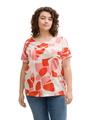 Plus Size - T-Shirt mit Rundhalsausschnitt 48 Regular Fit - Red Dots And Shapes Design