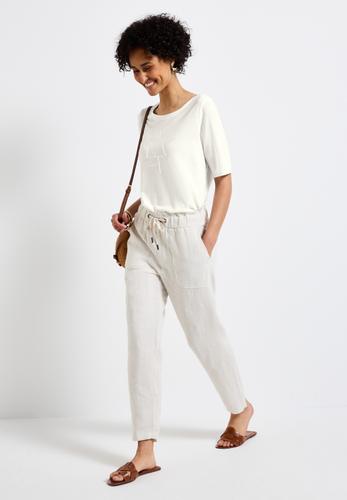 T-Shirt mit Folien-Wording 38 - Off White