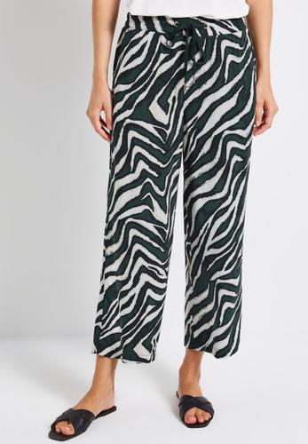 Gemusterte Wide Leg Hose 36/7/8 Hosen - Pine Grove Green