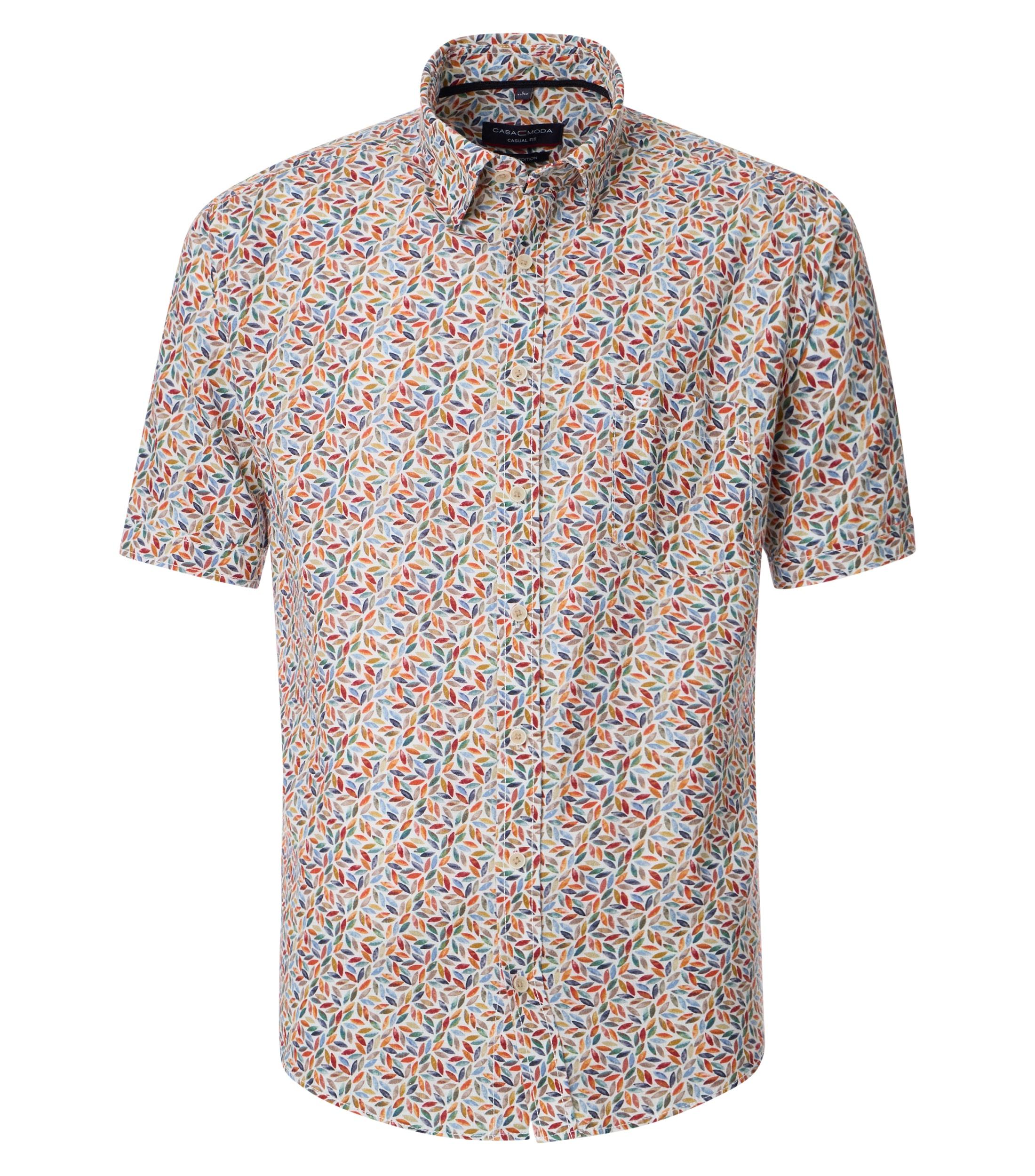 Leinenhemd M Casual Fit Short - Rot