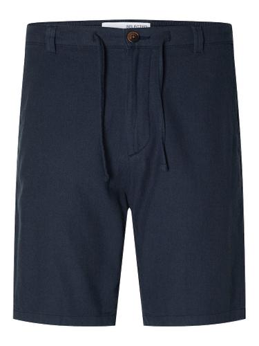 SLHREGULAR-BRODY LINEN SHORTS NOOS Blau L