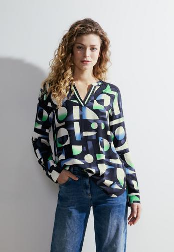 Print Viskosebluse S - Universal Blue