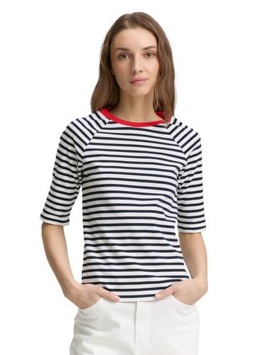 T-Shirt mit Streifenmuster XL Regular Fit - Navy White Stripe