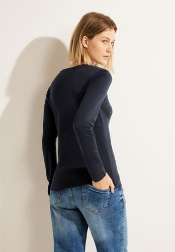 Basic Langarmshirt M - Night Sky Blue