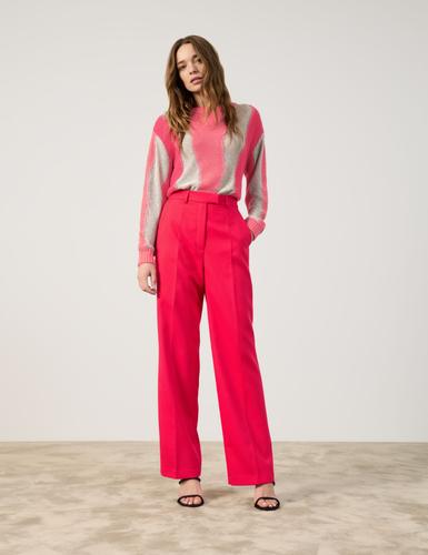 Elegante Hose mit weitem Bein Wide Leg 36 Lässige Passform - Cherry Red