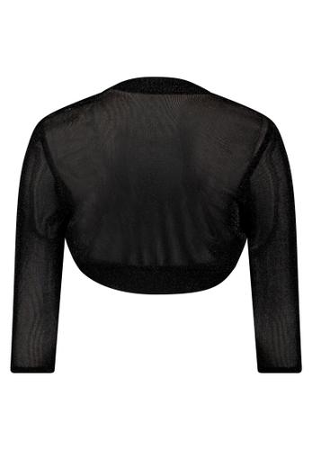 Bolero-Jacke 38 Figurnah - Schwarz/silber