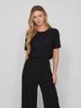 VIPLISA O-NECK S/S TOP - NOOS M Normal geschnitten - Black Beauty