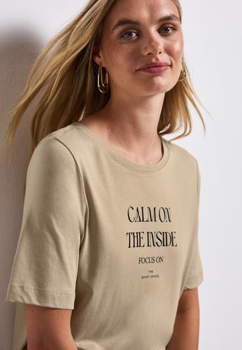 Softes Shirt mit Wording Beige 44