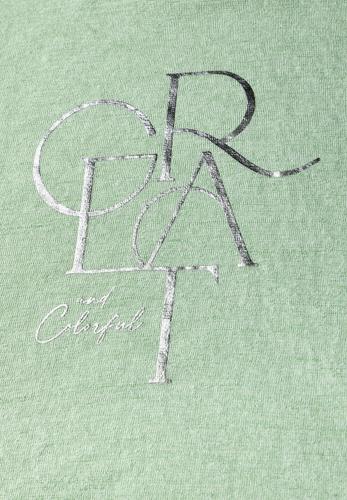 T-Shirt mit Folien-Wording 36 - Soft Jade Green