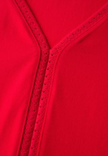 Jersey-Top mit Häkeldetails Rot 40
