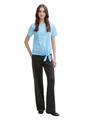 T-Shirt mit Knoten-Detail XL Regular Fit - Blue White Stripe