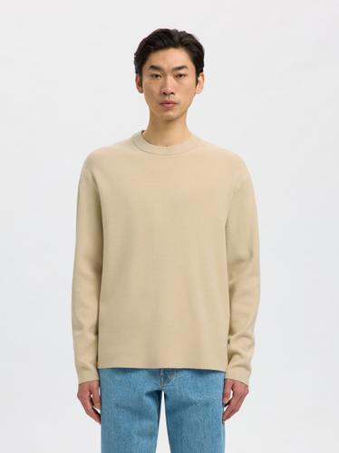 SLHTELLER FN RELAXED CREW NECK NOOS XL Locker geschnitten - Oatmeal