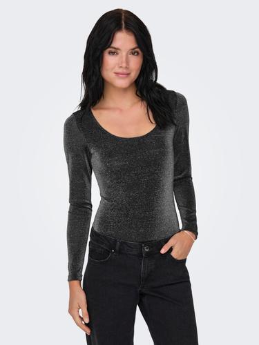 ONLAMERA L/S GLITTER BODY JRS XS - Black