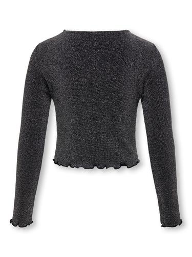 KOGQUEEN L/S GLITTER TOP BF JRS 158/164 Normal geschnitten - Black