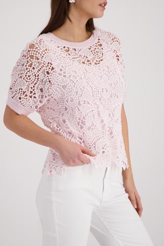 Pullover mit Spitzenmuster 40 - French Rose