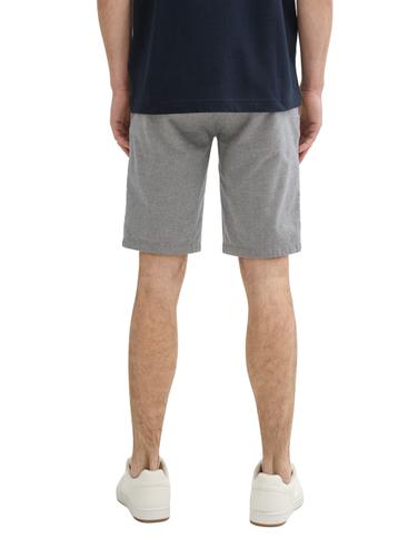 Stretch Slim Chino Shorts mit Gürtel 33 Slim Fit - White Navy Zig Zag Structure