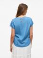 VIBISTA C/S O-NECK TOP - NOOS XS Normal geschnitten - Medium Blue Denim