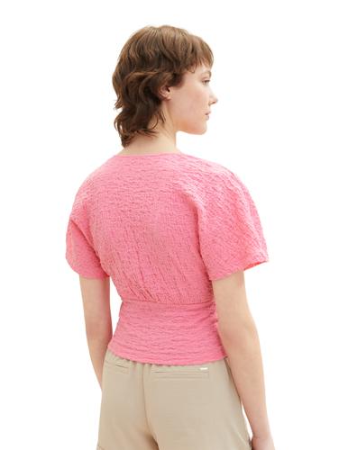 crinkle blouse t-shirt M Slim Fit - Fresh Pink