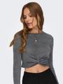 ONLKETTY L/S SHINE TWIST TOP CS JRS M Normal geschnitten - Dark Grey Melange