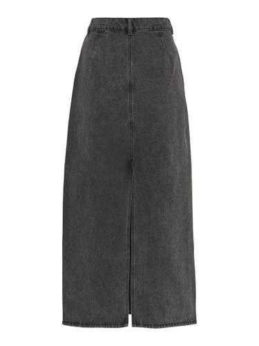 VIKIRA LONG WASHED DENIM SKIRT 38 - Dark Grey Denim