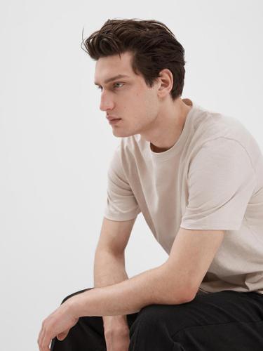 SLHASPEN SLUB SS O-NECK TEE NOOS Grau XXL