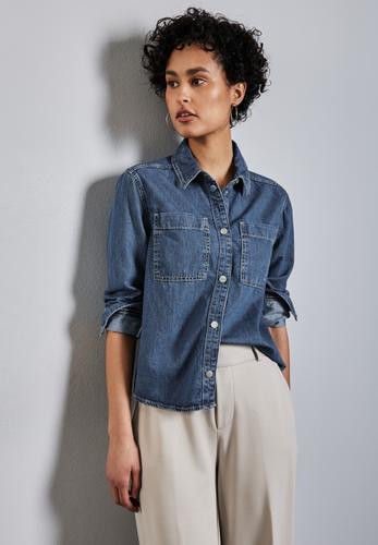 Kurzes Jeanshemd 36 - Medium Blue Clean