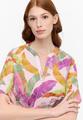 Bluse Leinwandgewebe Kurzarm 36/Kurzarm LOOSE FIT - Rosa