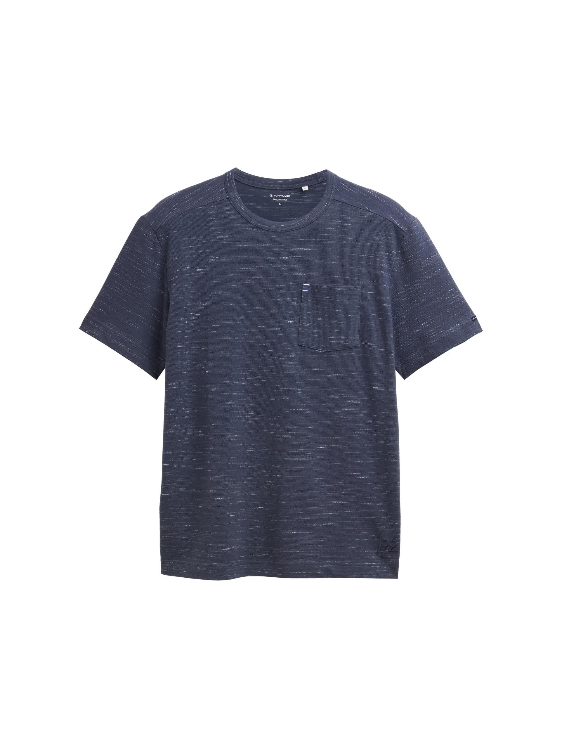 T-Shirt mit Brusttasche XL Regular Fit - Blueish Grey