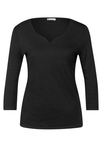 Shirt mit Herzausschnitt 36 - Black