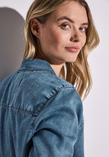 Jeansbluse mit Nieten 36 - Soft Mid Indigo