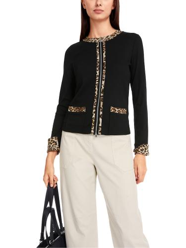Zippjacke aus Baumwoll-Jersey Schwarz 36