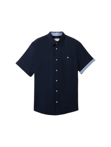 Chambray Kurzarmhemd XXXL Regular Fit - Sky Captain Blue