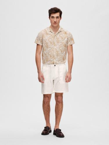 SLHREGULAR-BRODY LINEN SHORTS NOOS Weiß S