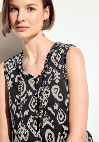 Top mit Ornament Print S - Black