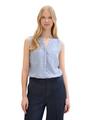 Gestreifte ärmellose Bluse 36 Regular Fit - Royal Blue White Stripe