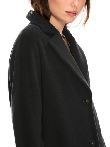 Flauschiger Mantel mit Kimono-Ärmel Schwarz 42