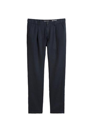 Leinenhose Modell OSBY jogger pleats 32 30 Tapered Fit - Dark Navy